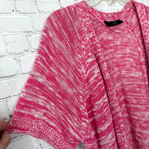 Lane Bryant Wms 18/20 Pink Orange Open Front Knit Cardigan Colorful - Picture 4 of 12